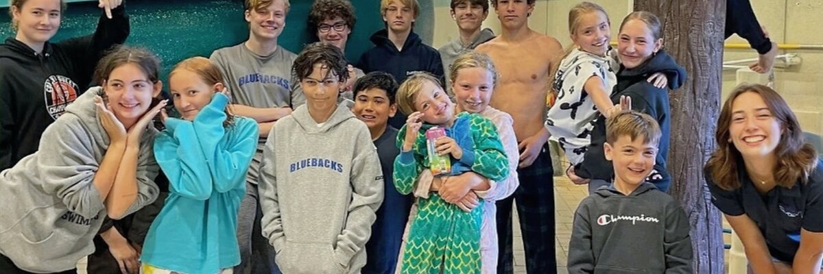 Bluebacks swimmer on the starting blocks ready to race